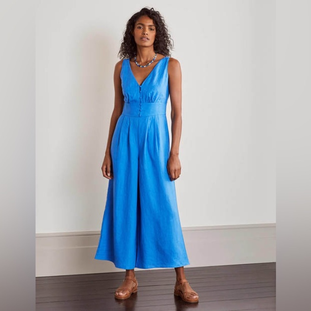 BODEN Blue Sleeveless Jumpsuit